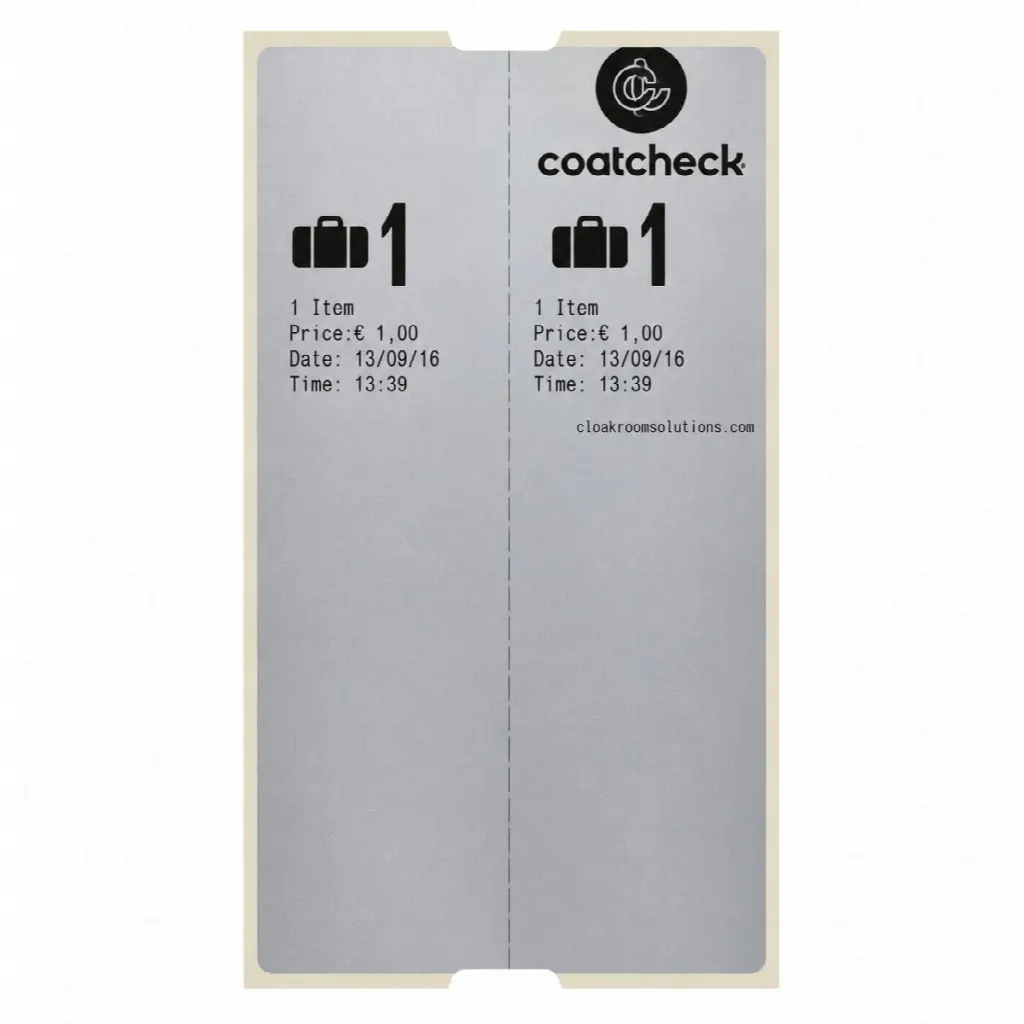 Visačky na zavazadla CoatCheck, 14×160 lístků, stříbrošedé