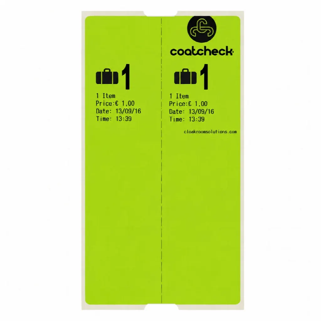 Visačky na zavazadla CoatCheck, 14×160 lístků, zelené