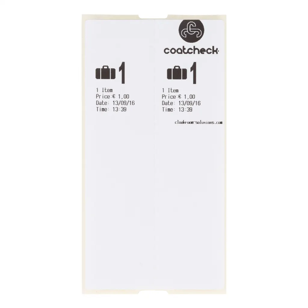 Visačky na zavazadla CoatCheck, 14×160 lístků, bílé