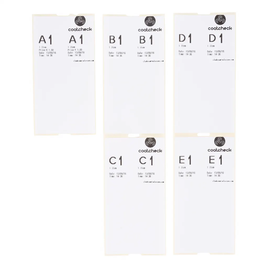 Visačky na zavazadla CoatCheck, 14×160 lístků, bílé