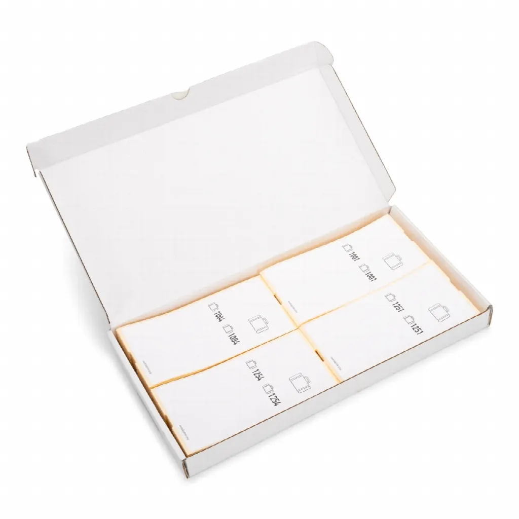 500 Self-adhesive luggage tags, pre-printed, series 1001-1500