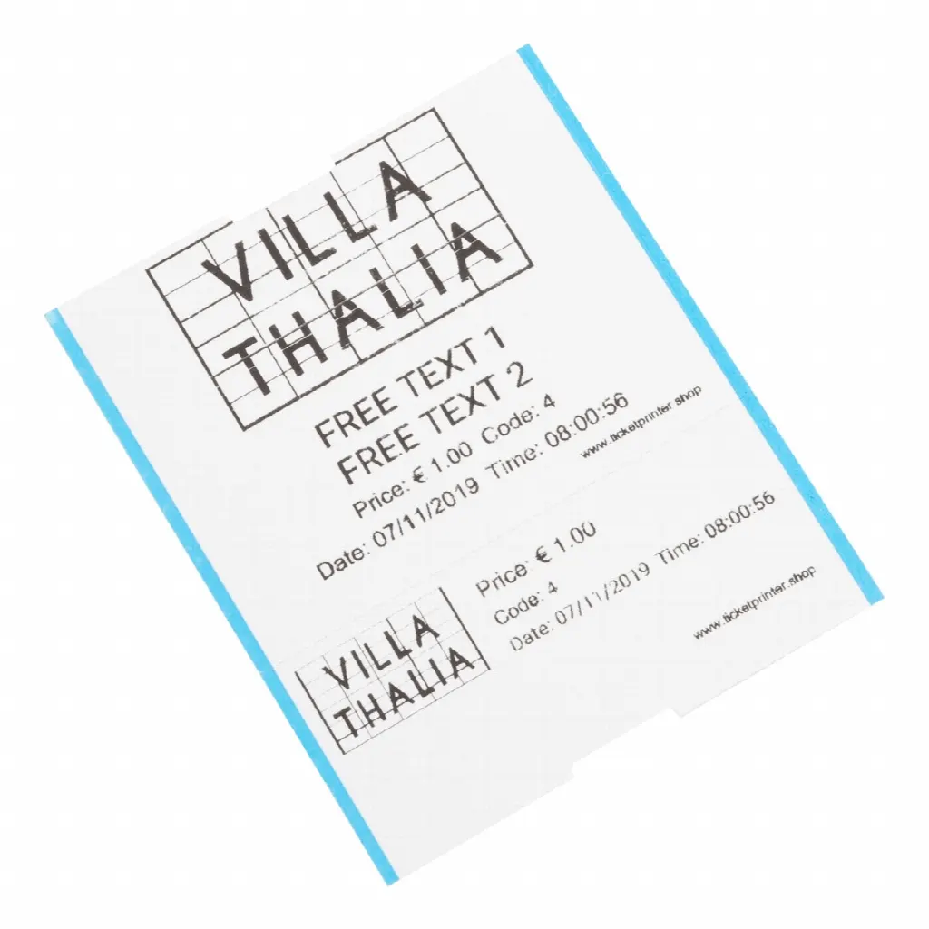 Coatcheck roll, entrance tickets with control strip, 14 x 260 tickets, white/blue | LMS810