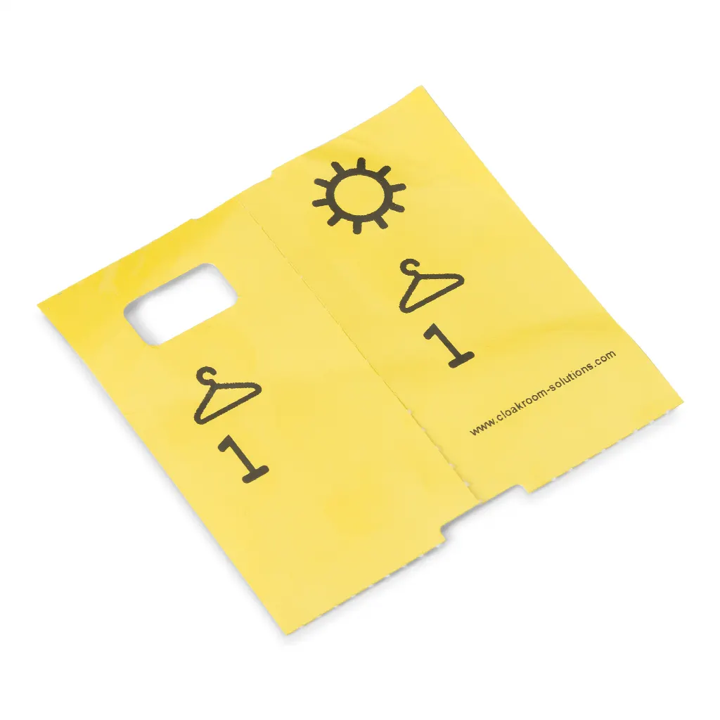 1000 pre-printed cloakroom ticket numbers, yellow